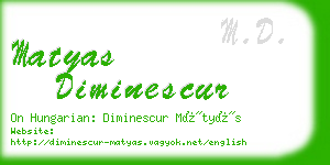 matyas diminescur business card
